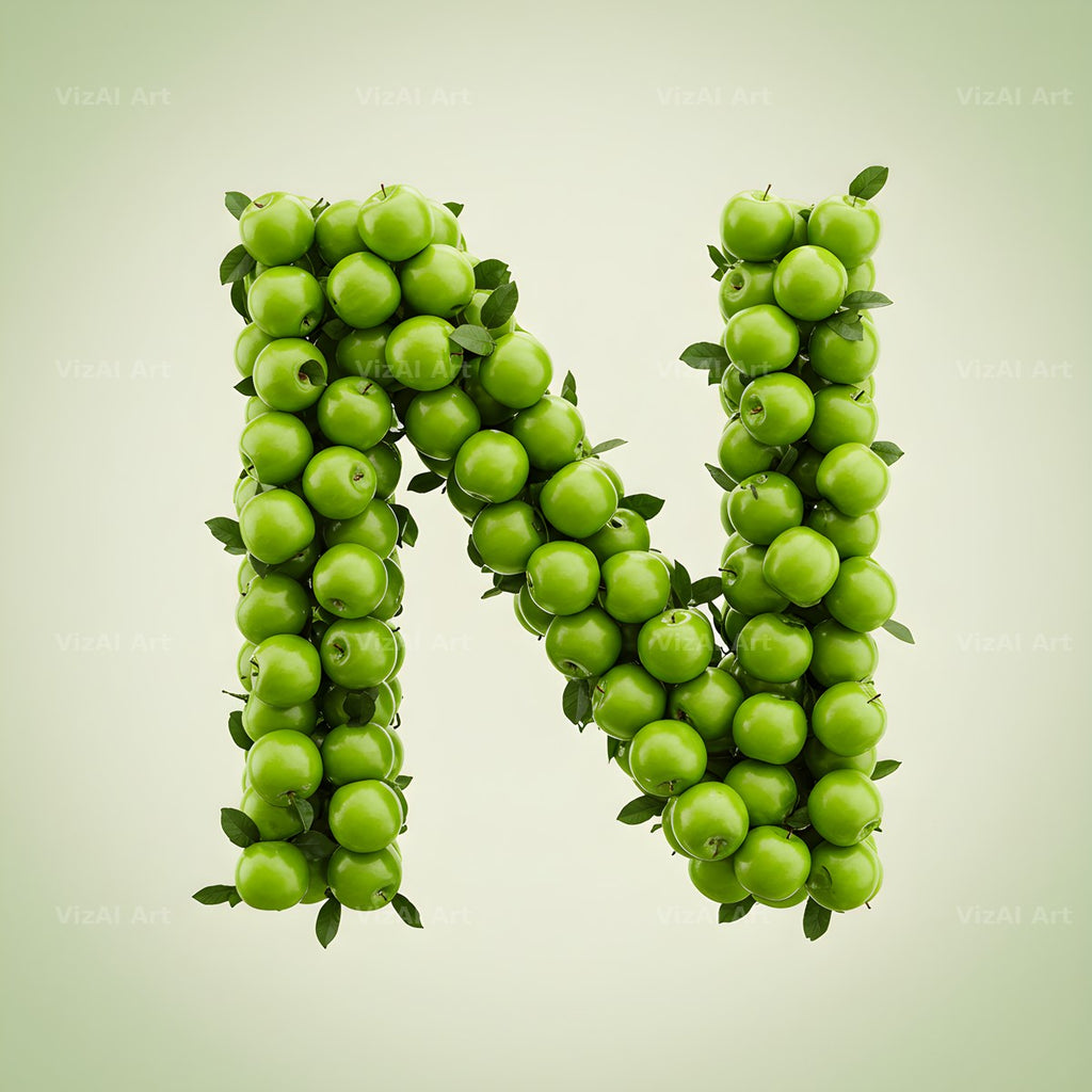 Green Apple Orchard alphabet letter N