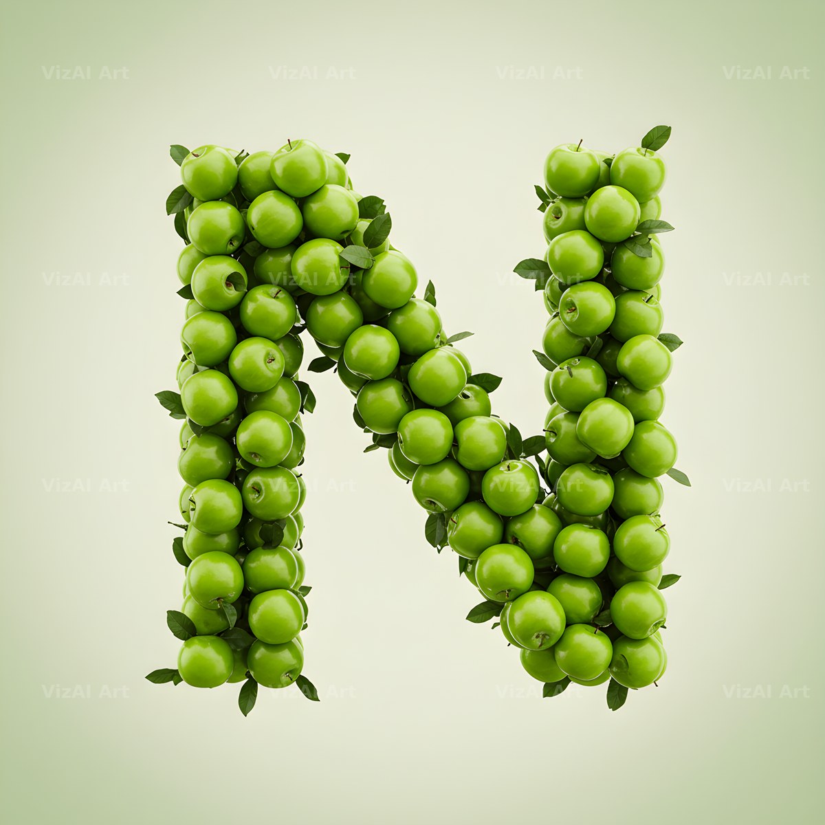 Green Apple Orchard alphabet letter N