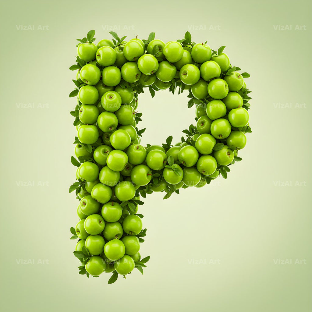 Green Apple Orchard alphabet letter P