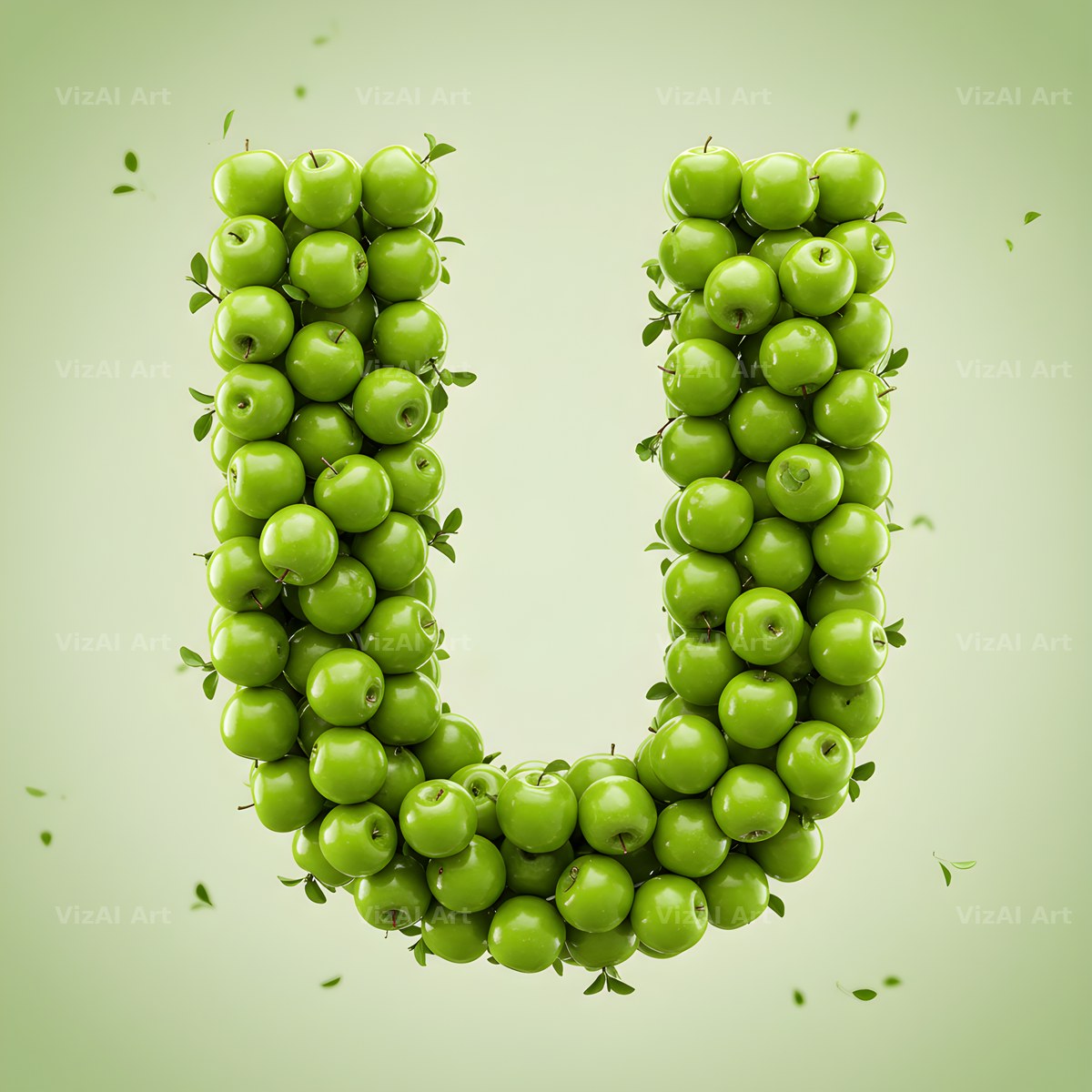 Green Apple Orchard alphabet letter U