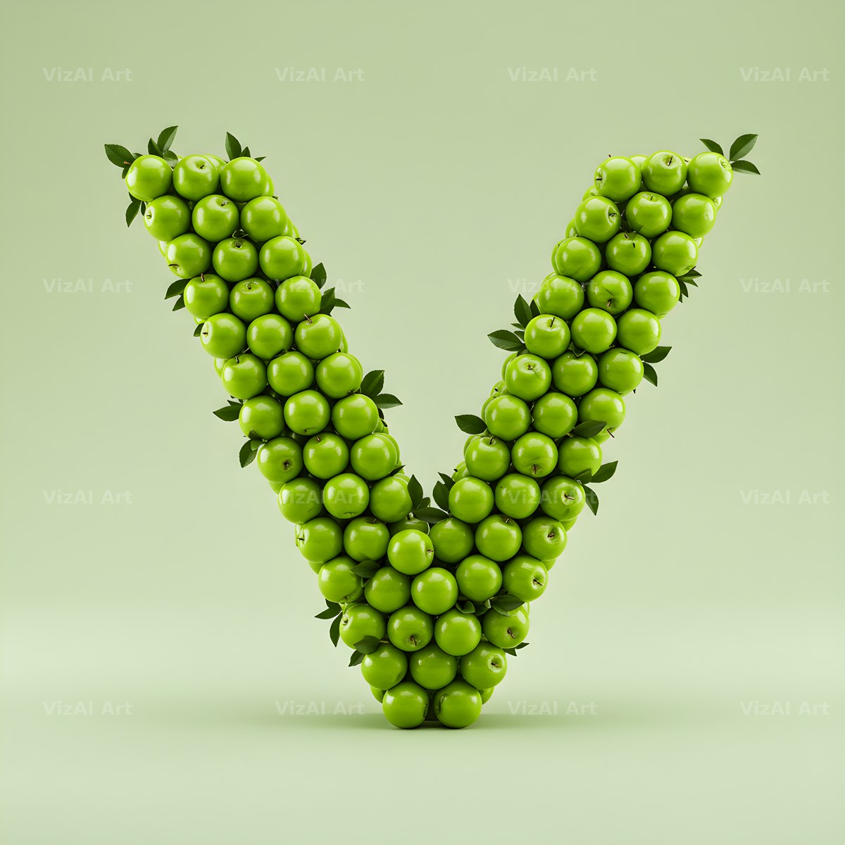 Green Apple Orchard alphabet letter V