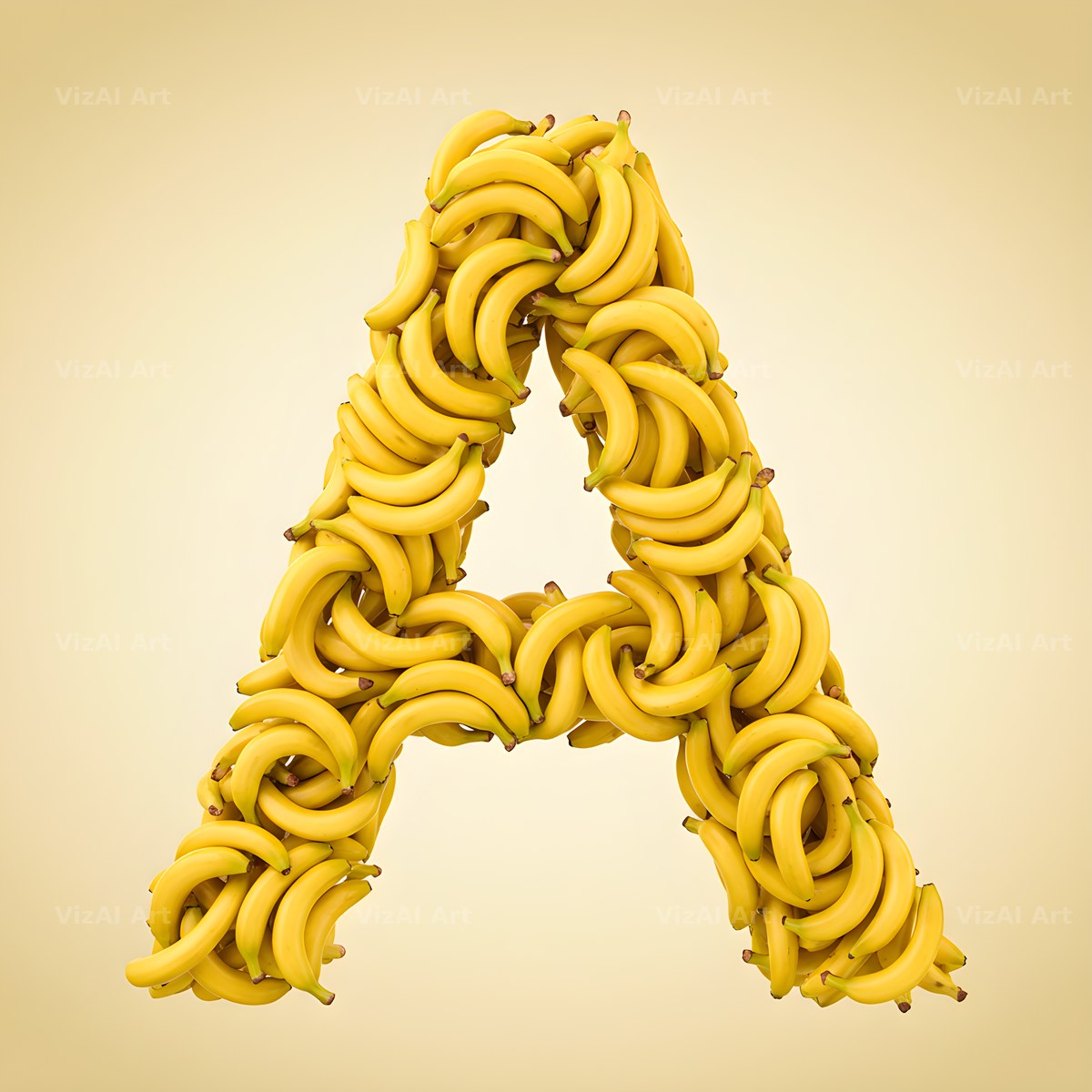 Golden Banana Bunch alphabet letter A