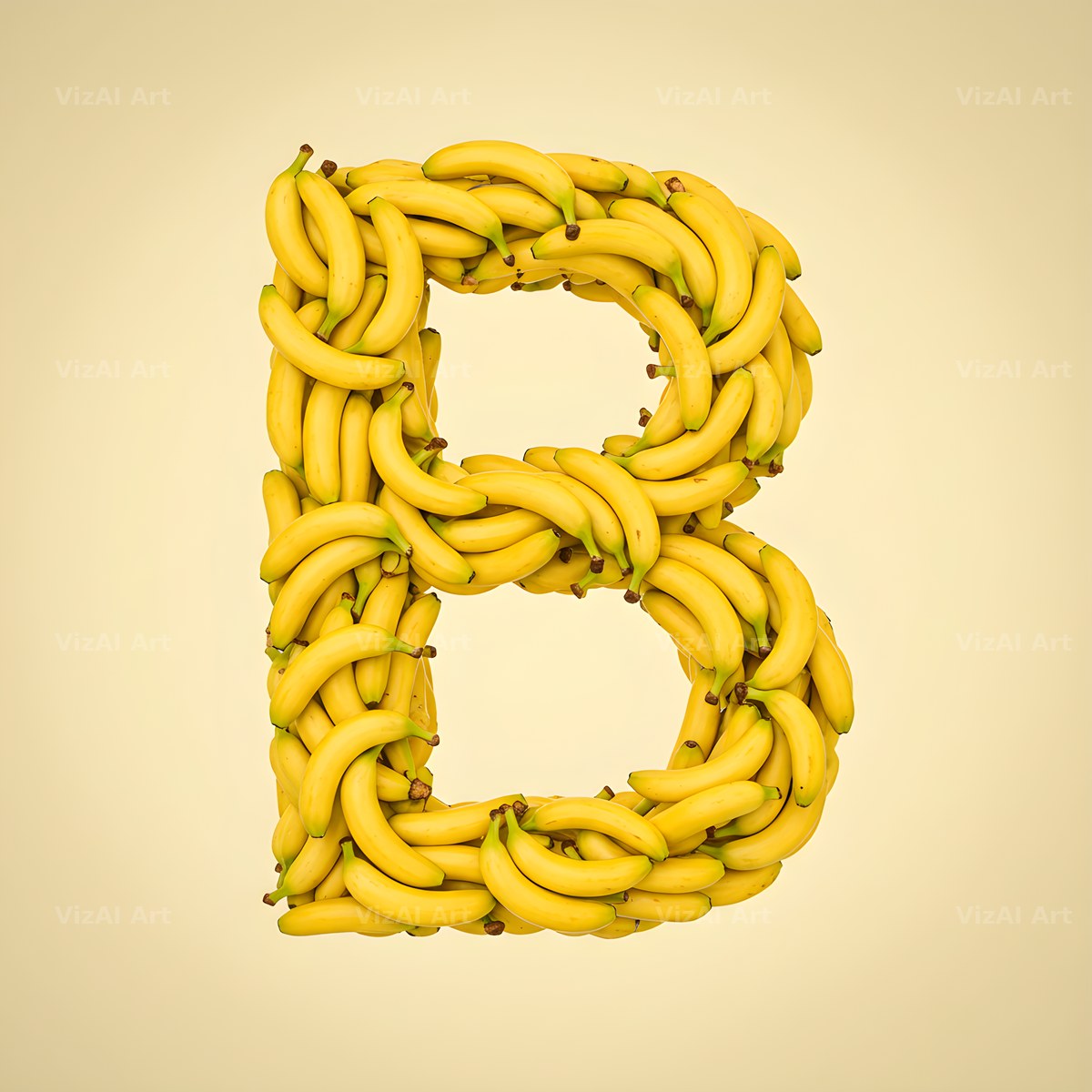 Golden Banana Bunch alphabet letter B