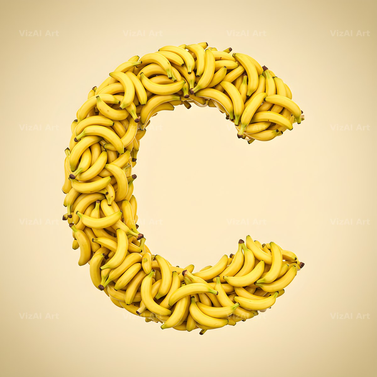 Golden Banana Bunch alphabet letter C
