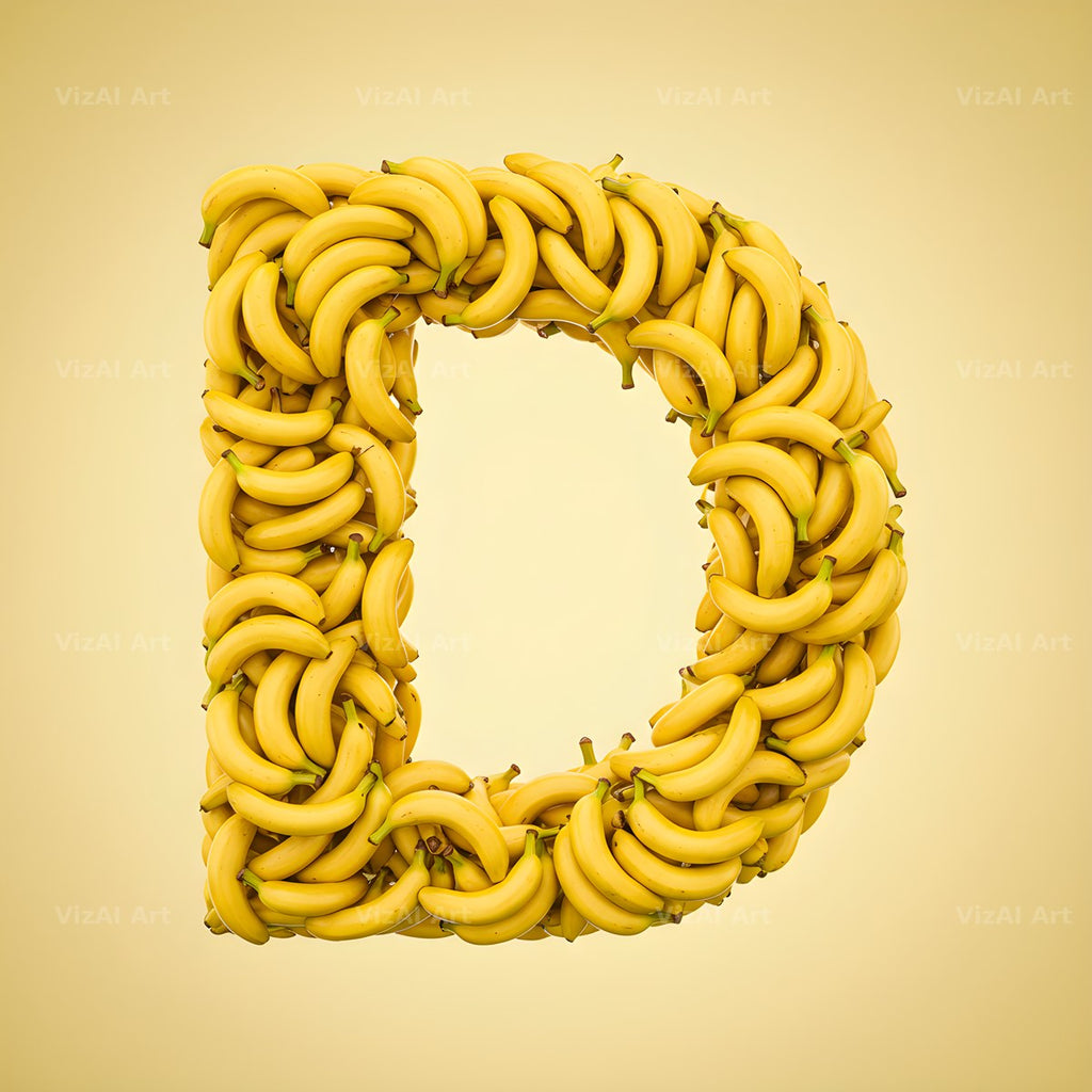 Golden Banana Bunch alphabet letter D