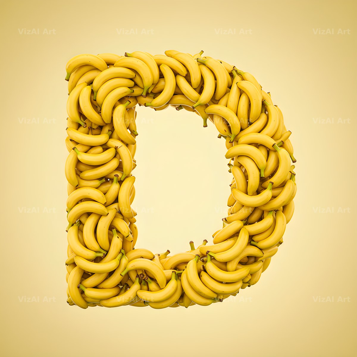 Golden Banana Bunch alphabet letter D