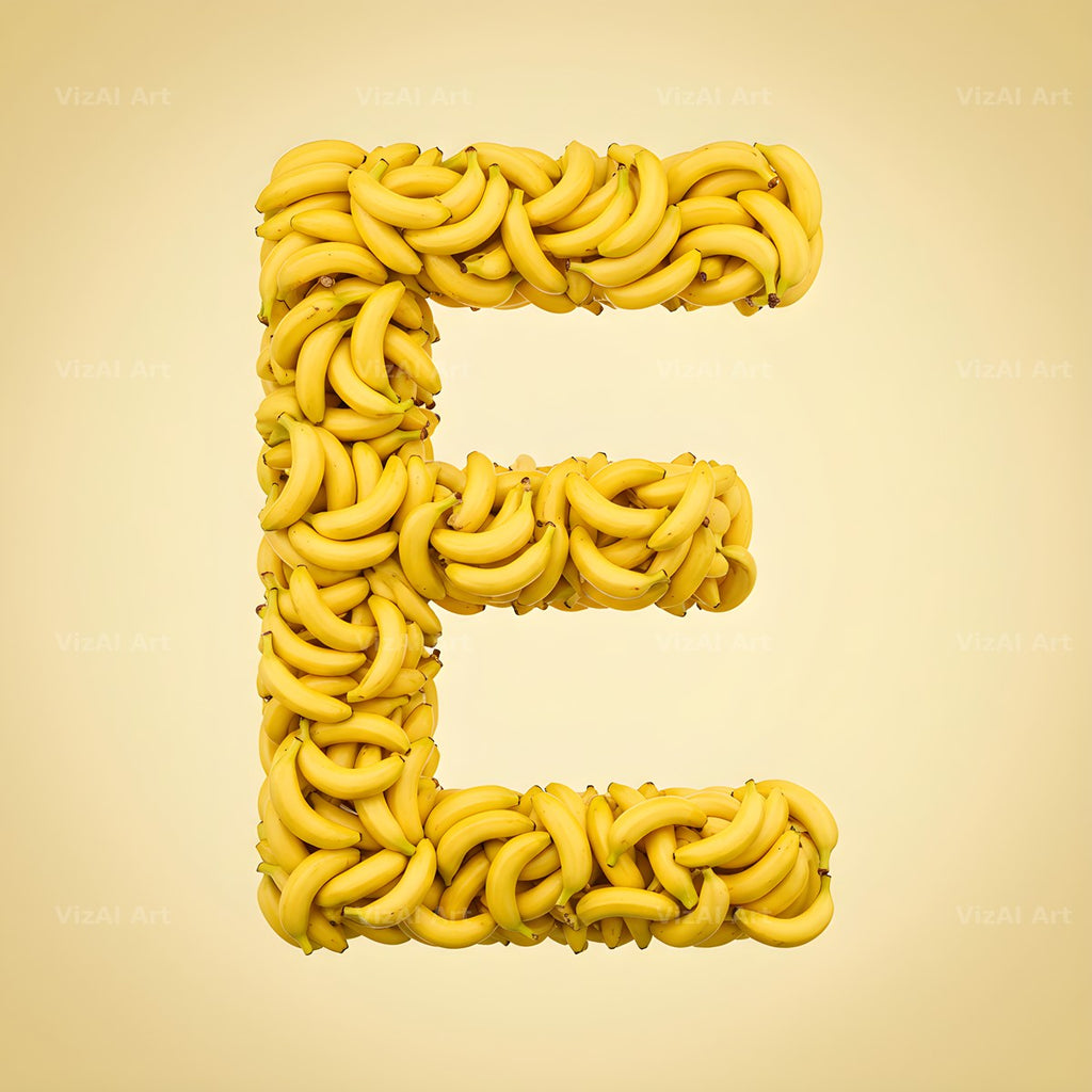 Golden Banana Bunch alphabet letter E