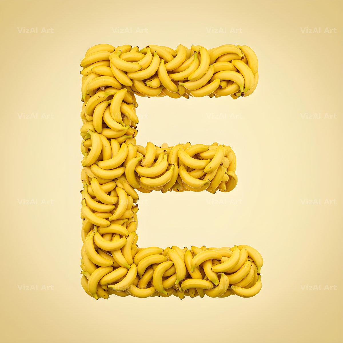 Golden Banana Bunch alphabet letter E