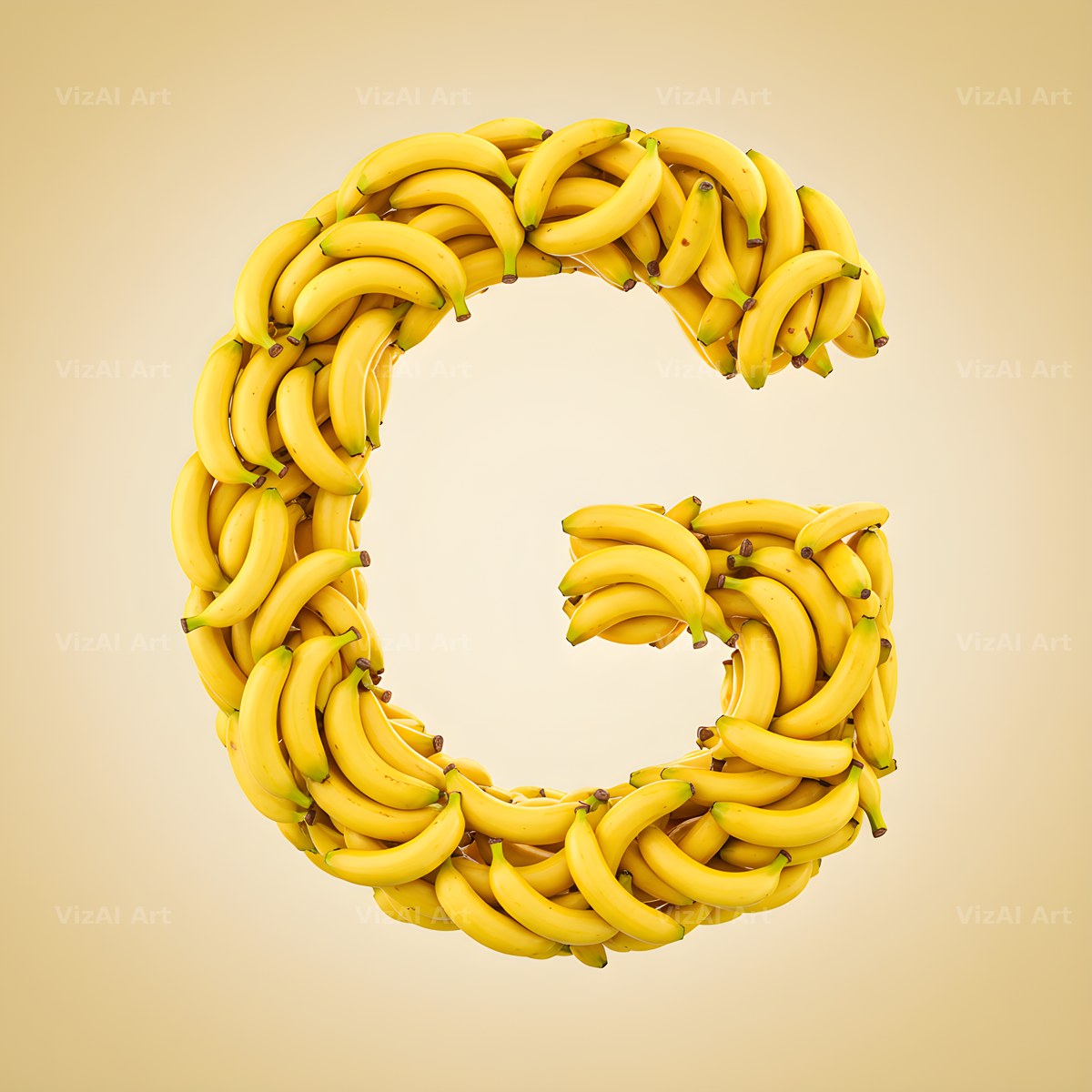 Golden Banana Bunch alphabet letter G