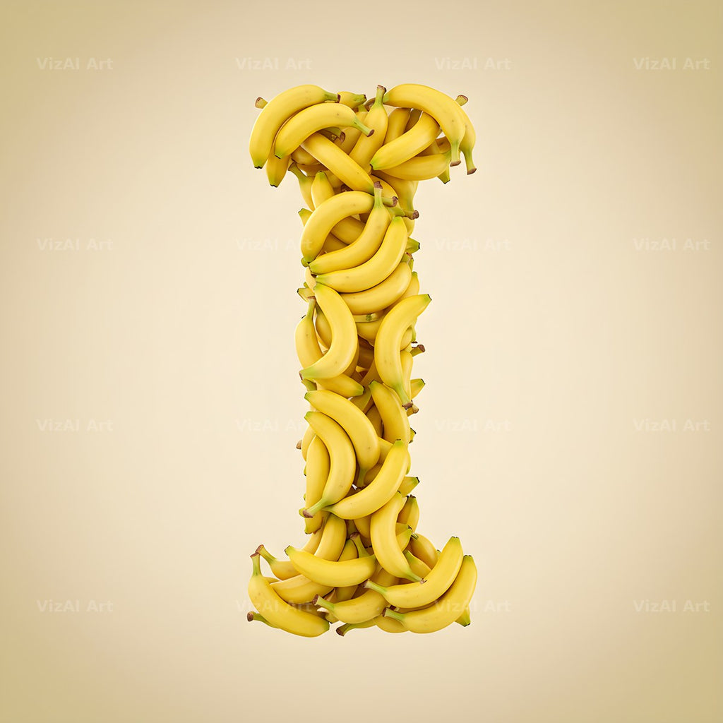 Golden Banana Bunch alphabet letter I