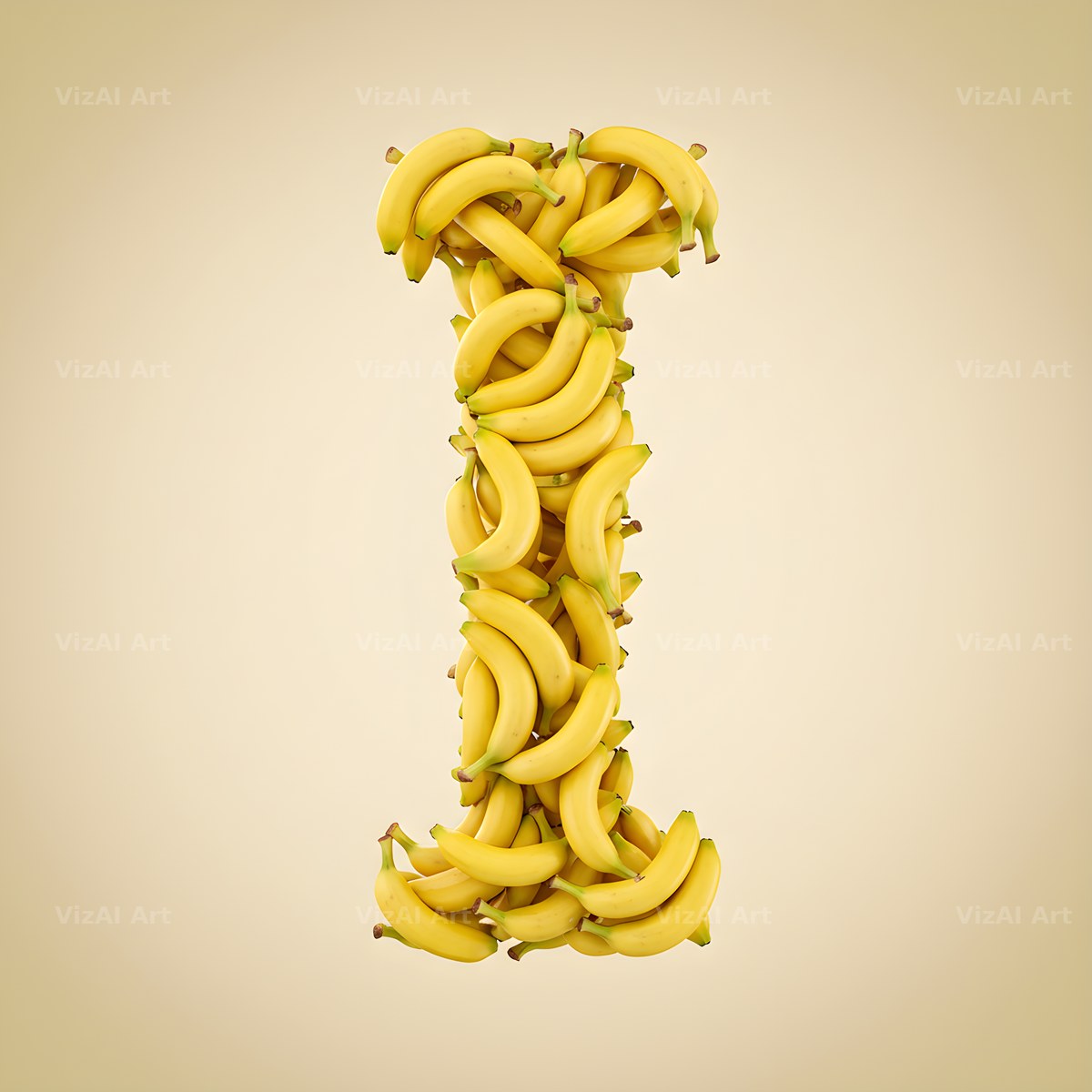 Golden Banana Bunch alphabet letter I