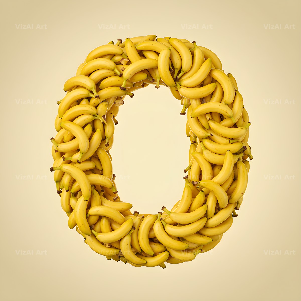 Golden Banana Bunch alphabet letter O