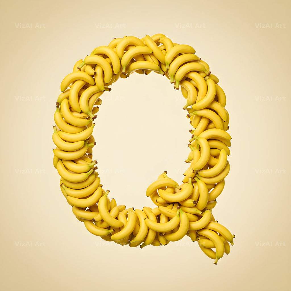 Golden Banana Bunch alphabet letter Q