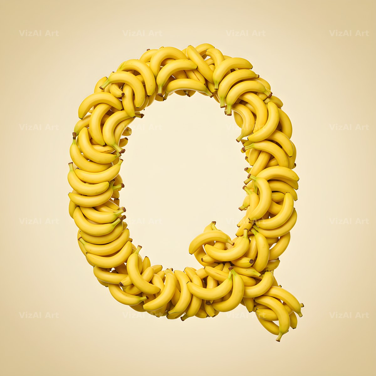 Golden Banana Bunch alphabet letter Q