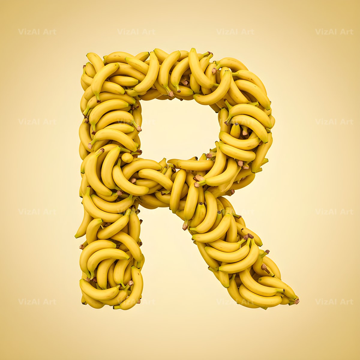 Golden Banana Bunch alphabet letter R