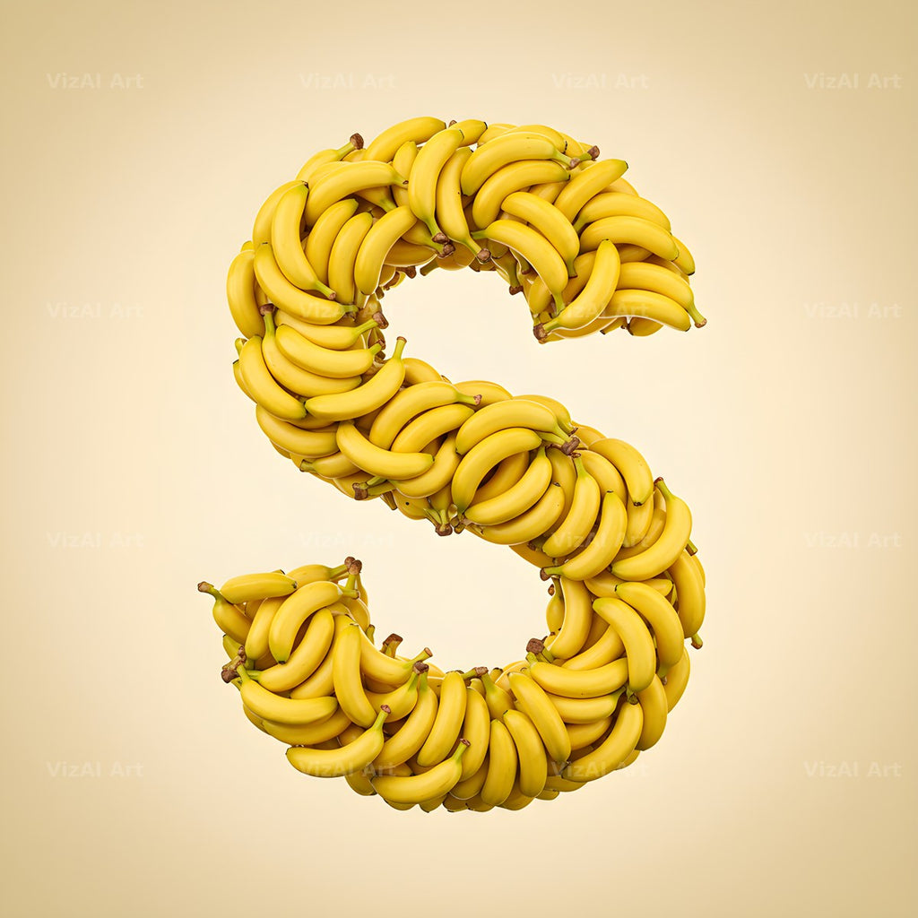 Golden Banana Bunch alphabet letter S