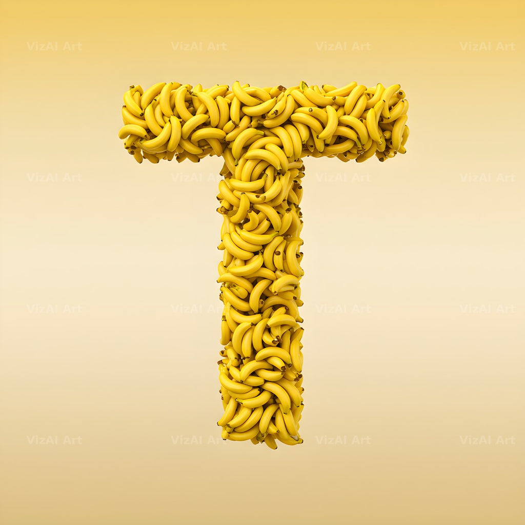 Golden Banana Bunch alphabet letter T