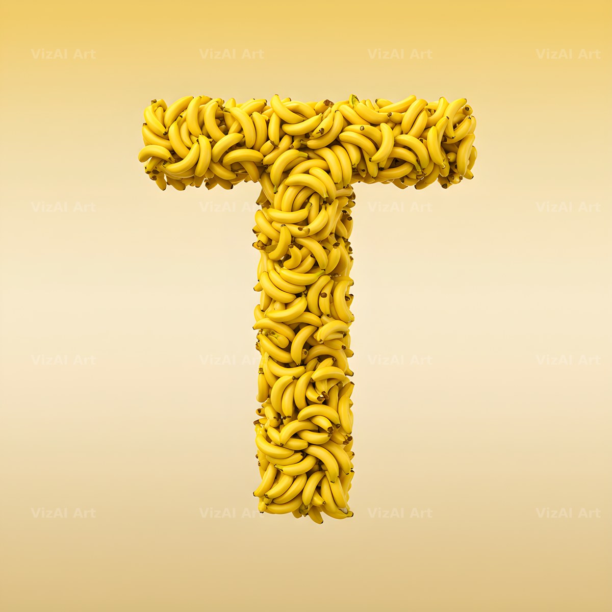 Golden Banana Bunch alphabet letter T