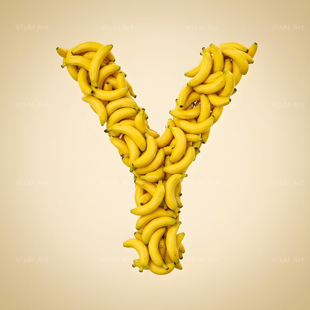 Golden Banana Bunch alphabet letter Y