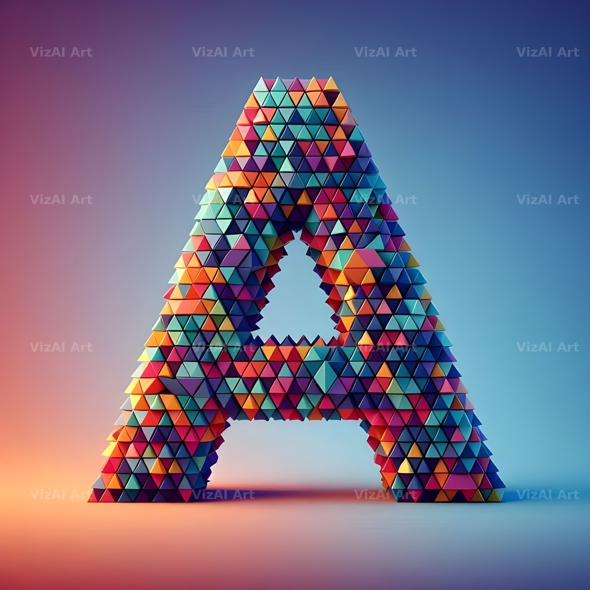 Geometric Confetti Shape alphabet letter A
