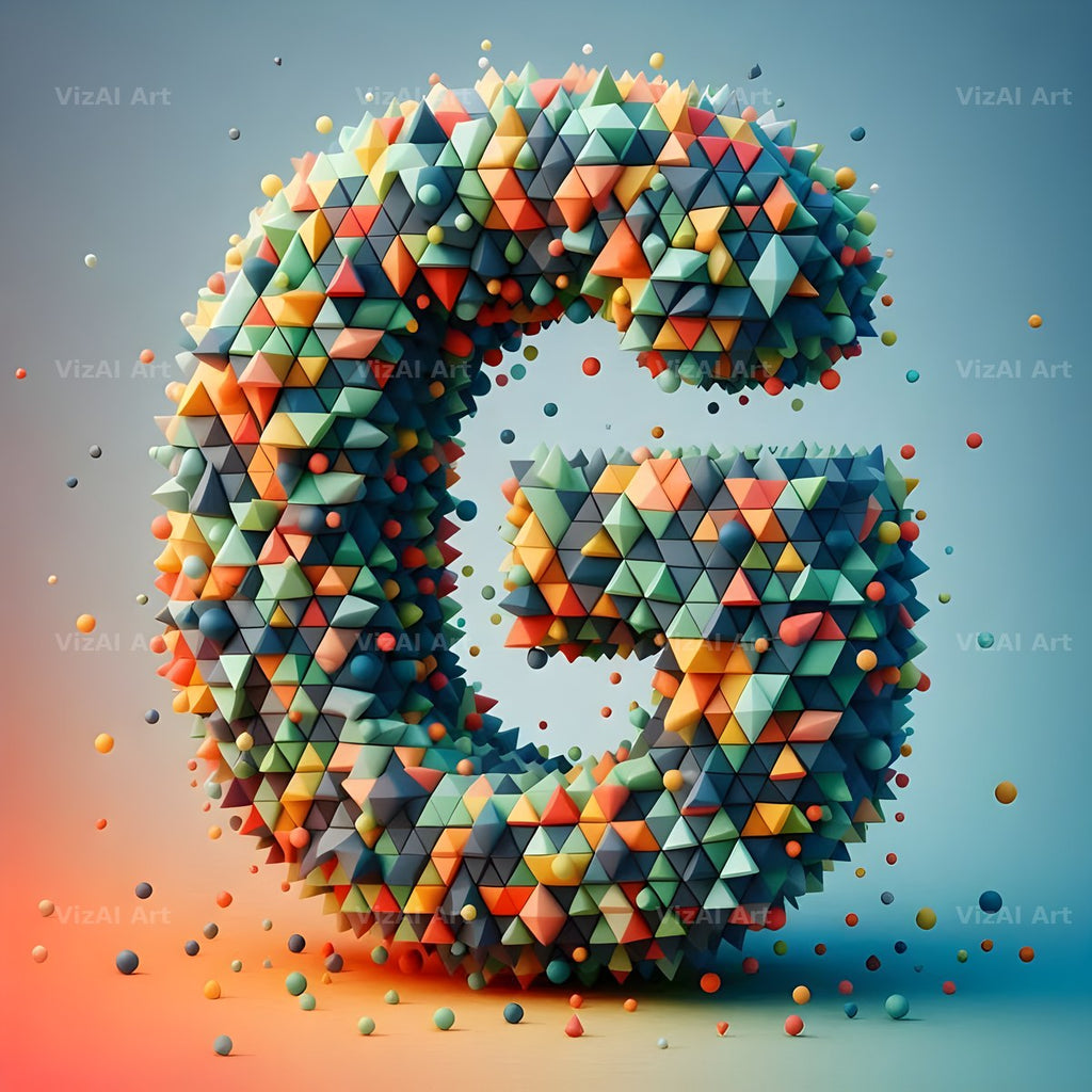 Geometric Confetti Shape alphabet letter G
