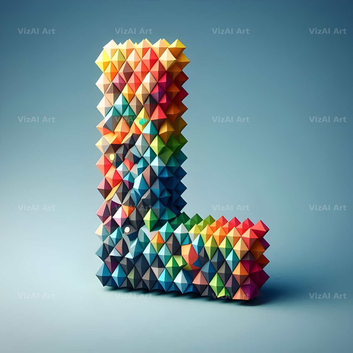 Geometric Confetti Shape alphabet letter L