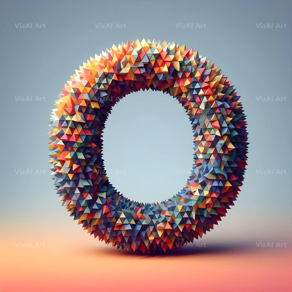 Geometric Confetti Shape alphabet letter O
