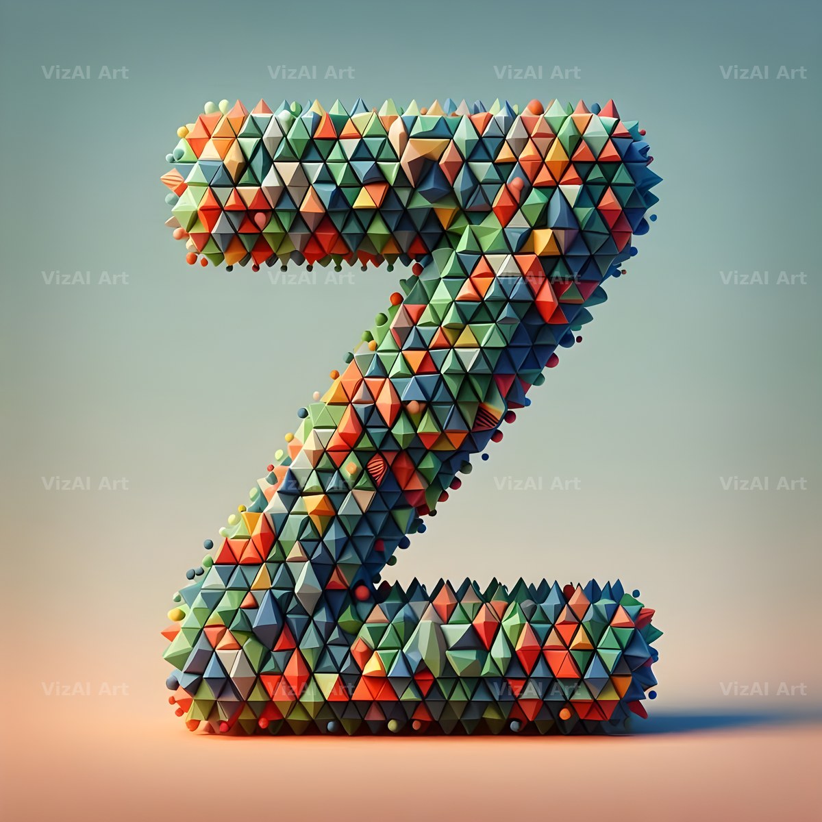 Geometric Confetti Shape alphabet letter Z
