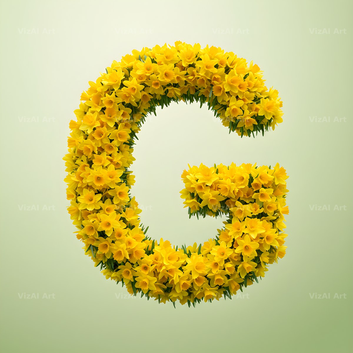 Golden Daffodil Spring alphabet letter G