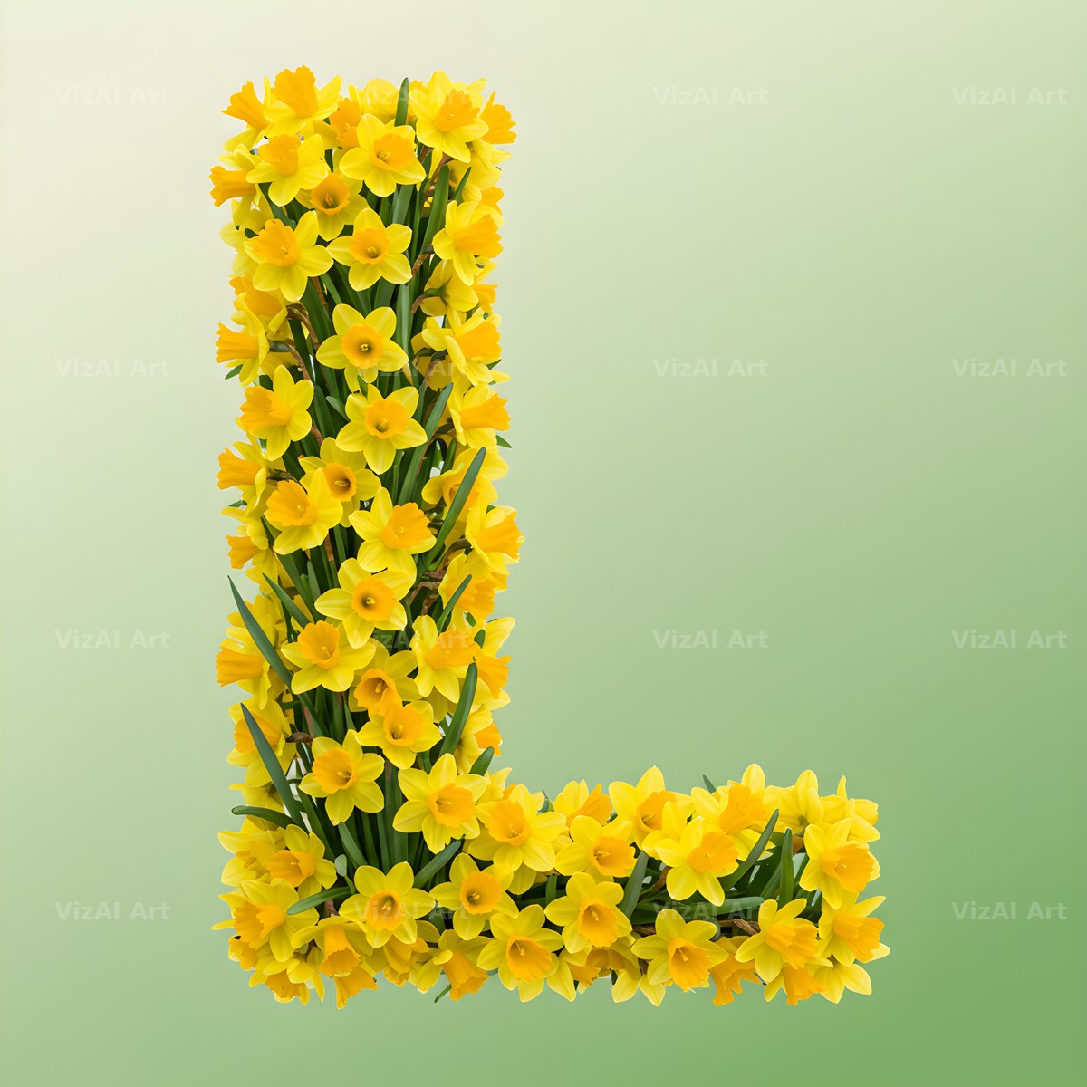 Golden Daffodil Spring alphabet letter L
