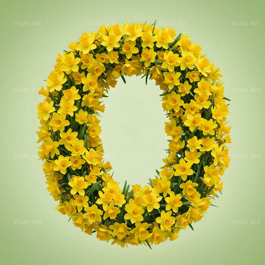 Golden Daffodil Spring alphabet letter O