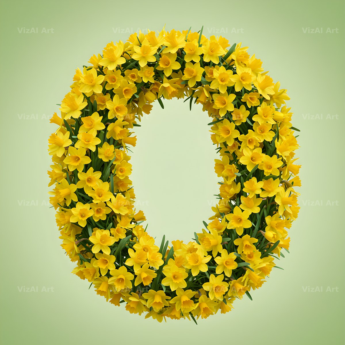 Golden Daffodil Spring alphabet letter O