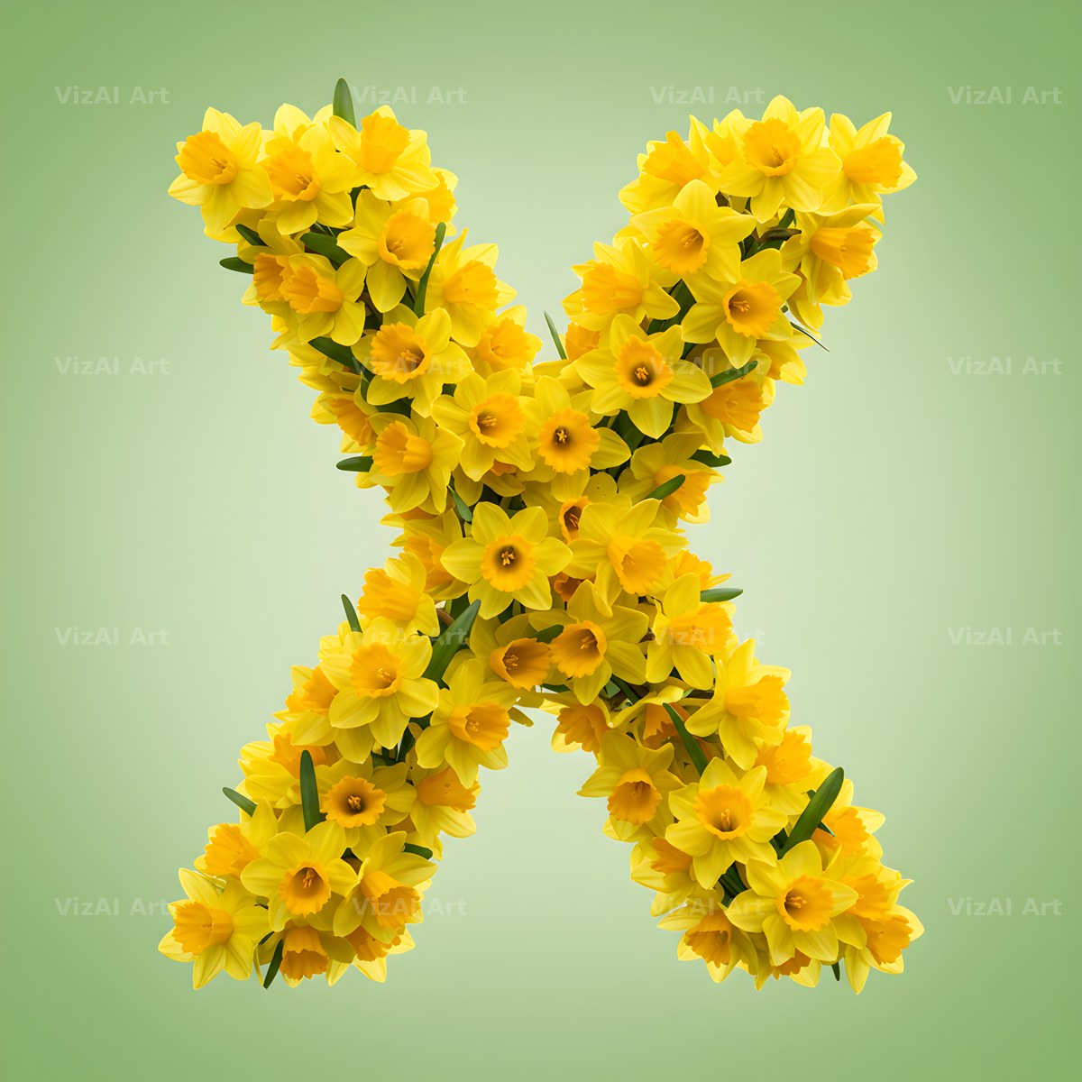 Golden Daffodil Spring alphabet letter X
