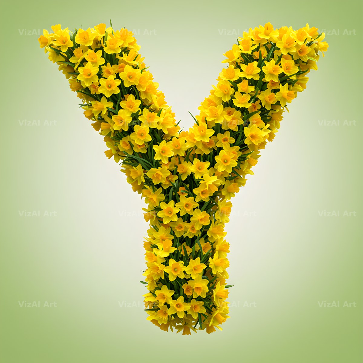 Golden Daffodil Spring alphabet letter Y