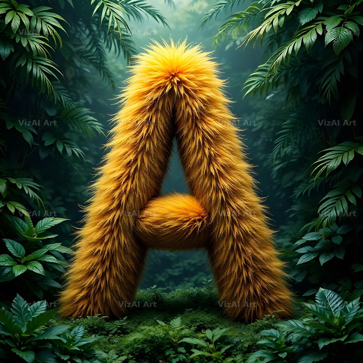 Golden Fur alphabet letter A