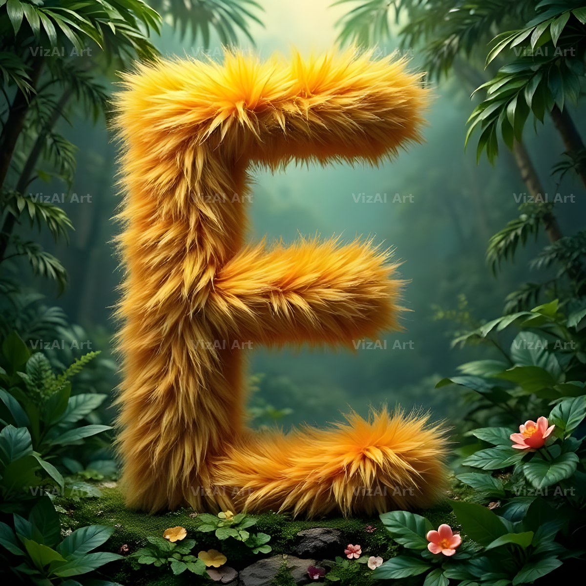 Golden Fur alphabet letter E