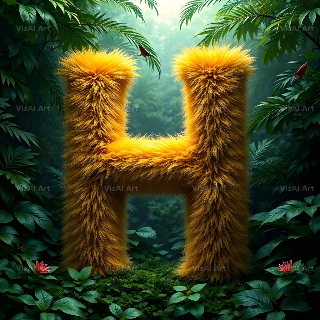 Golden Fur alphabet letter H