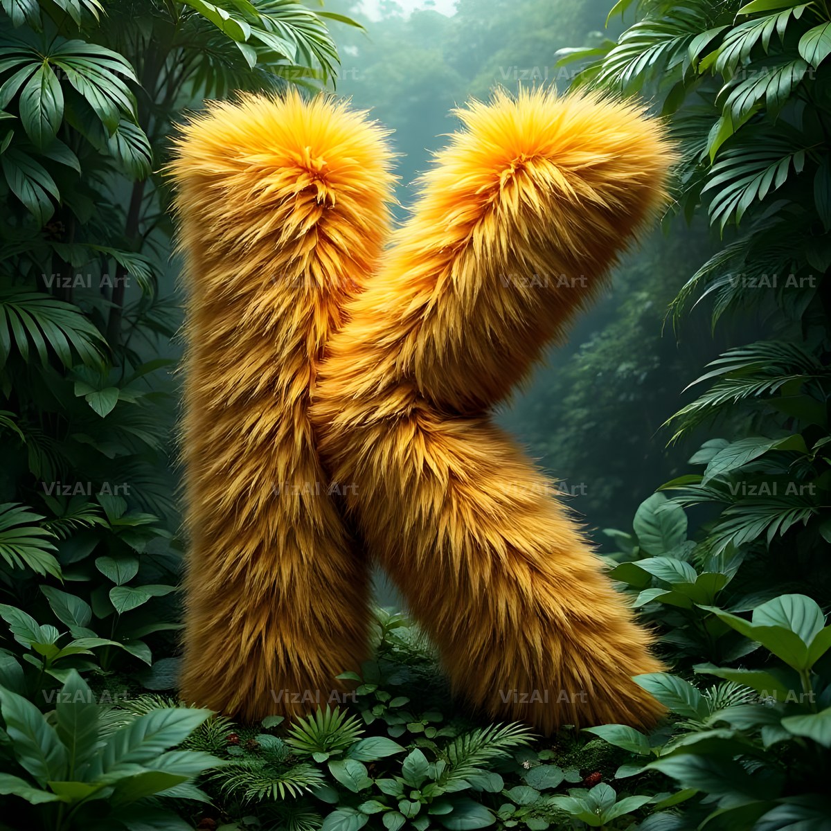 Golden Fur alphabet letter K