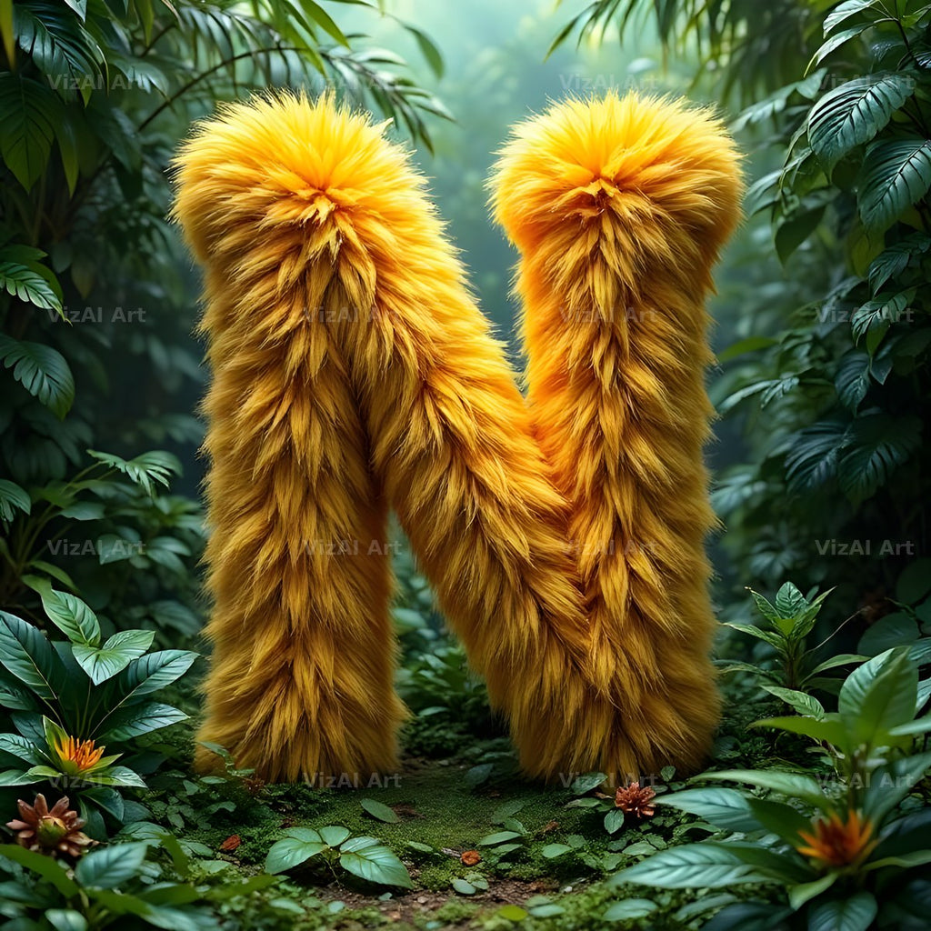 Golden Fur alphabet letter N