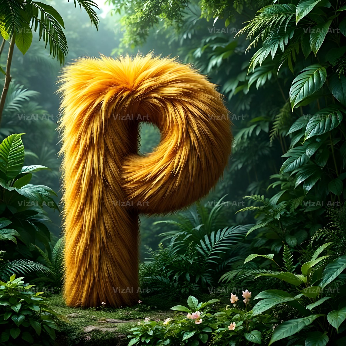 Golden Fur alphabet letter P