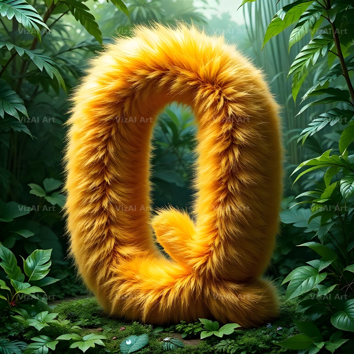 Golden Fur alphabet letter Q