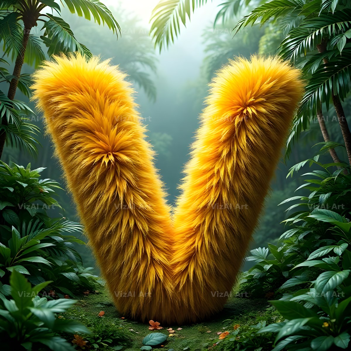 Golden Fur alphabet letter V