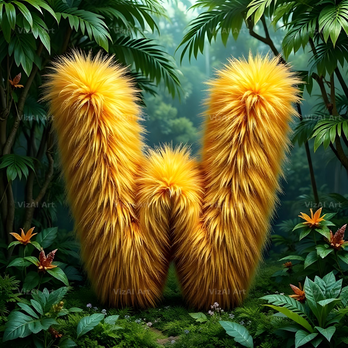 Golden Fur alphabet letter W