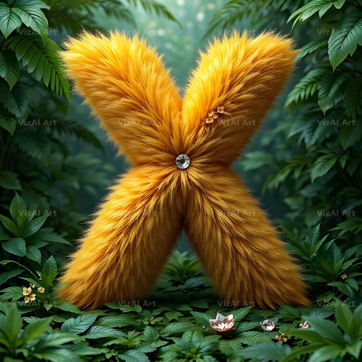 Golden Fur alphabet letter X