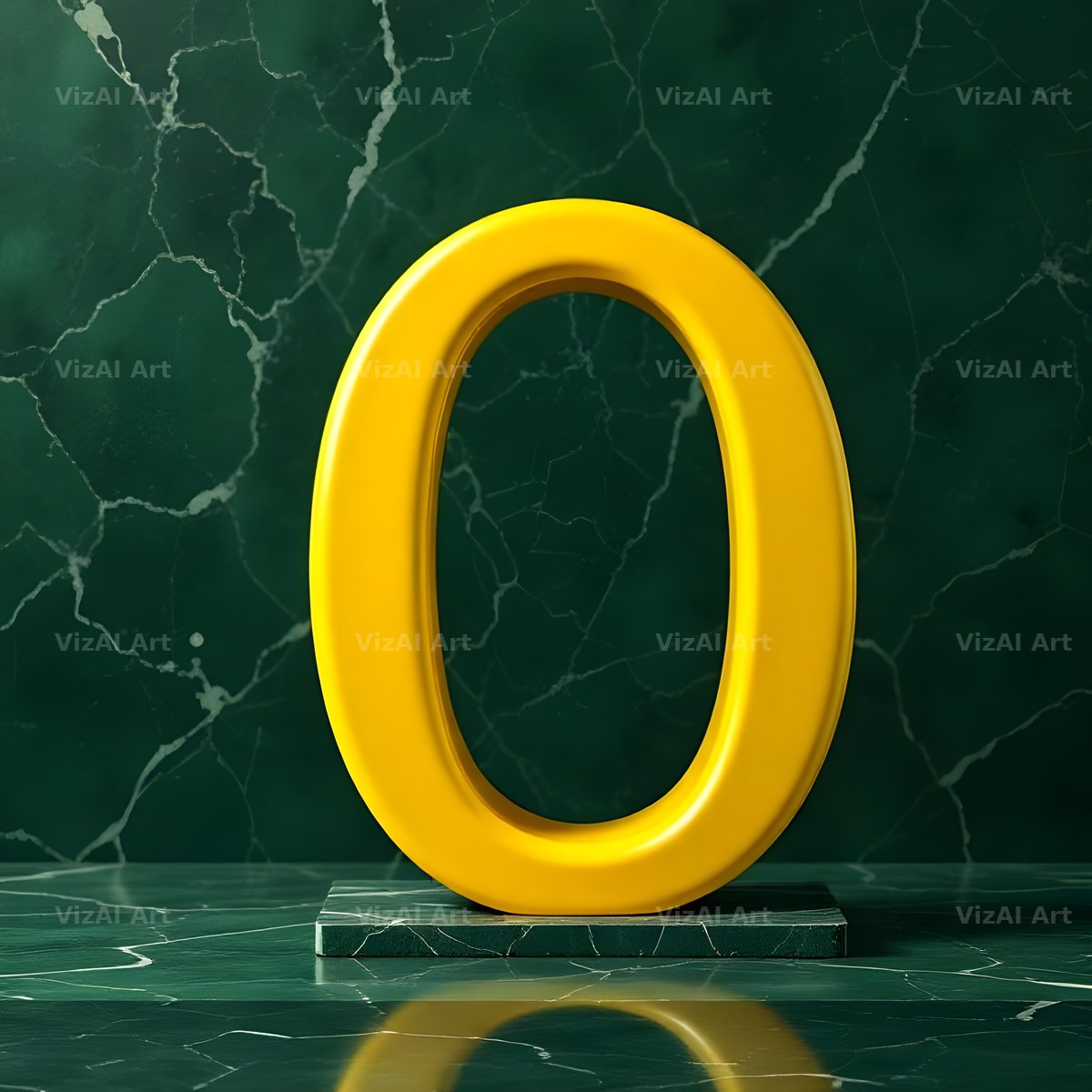 Gold Porcelain Marble alphabet letter O