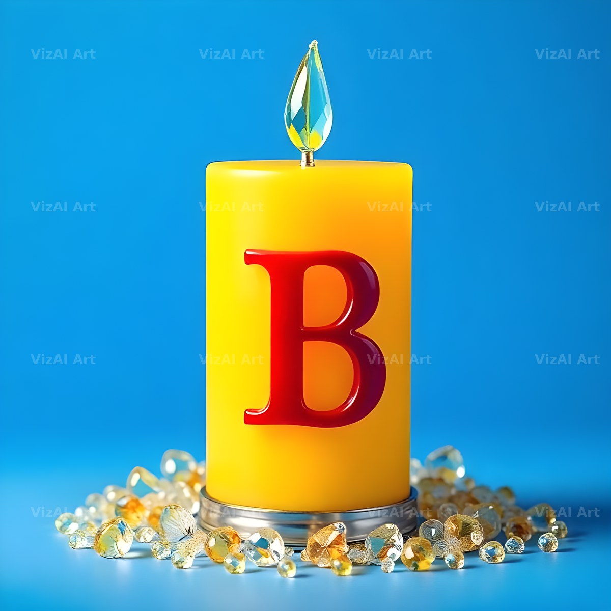 Golden Candle Glow alphabet letter B