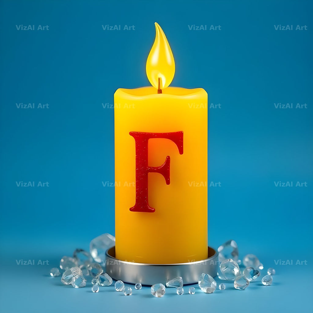 Golden Candle Glow alphabet letter F
