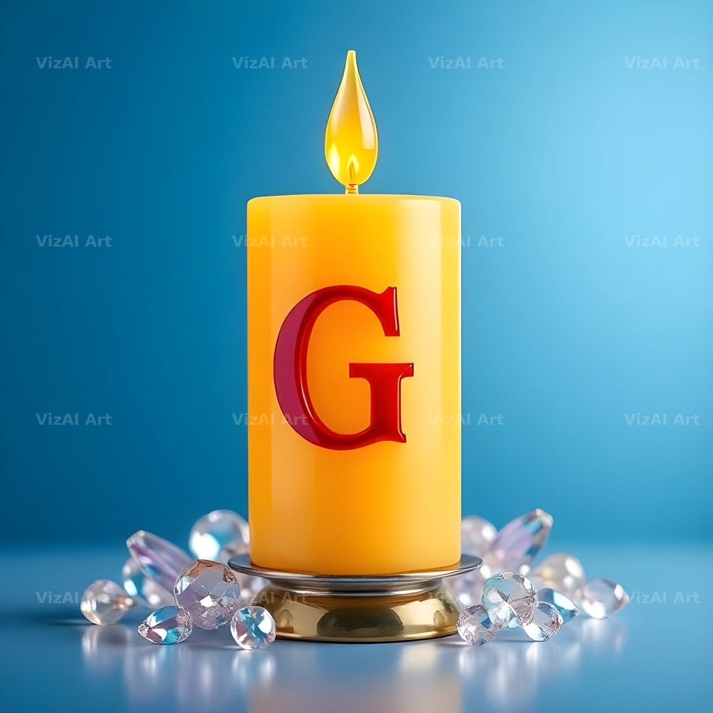 Golden Candle Glow alphabet letter G