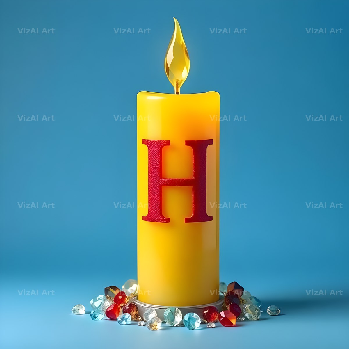 Golden Candle Glow alphabet letter H