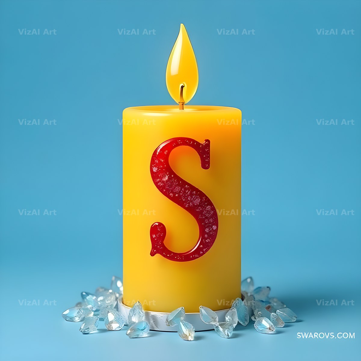 Golden Candle Glow alphabet letter S